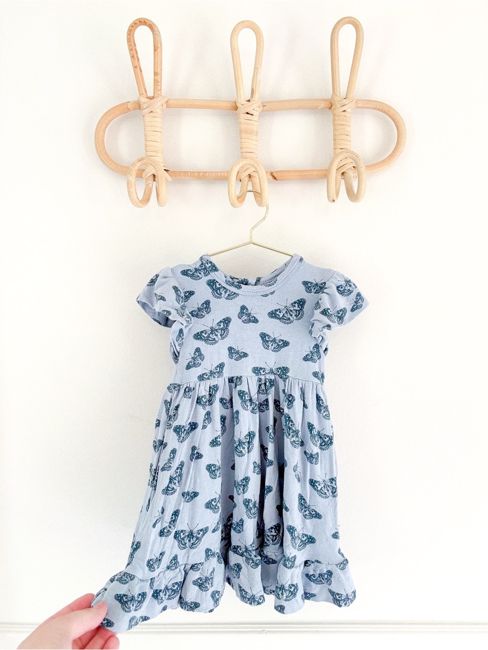 kate quinn Light Blue Butterfly Print Casual Dress